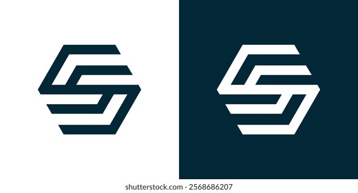 S hexagonal letter logo design template. Icon logo, creative, vector logo, illustration.