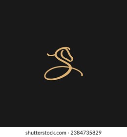 S Hoarse Script logo abstract letter logo  creative and modern letter S logo design, .
