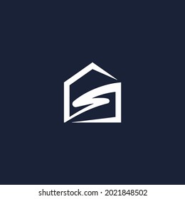 S home logo letter abstract