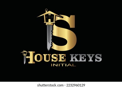 S House keys Letter logo template for your branding.