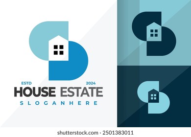 S House Logo design vector symbol icon illustration