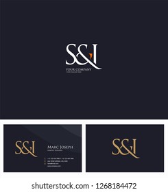 S & I, SI letters Joint logo icon and Business card vector template.
