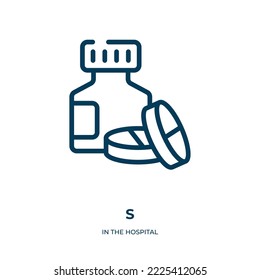 para abrir el Navegador. Ilustración vectorial lineal de la colección hospitalaria. El contorno es un vector de icono. Símbolo de línea delgada para uso en aplicaciones web y móviles, logotipo, medios impresos.