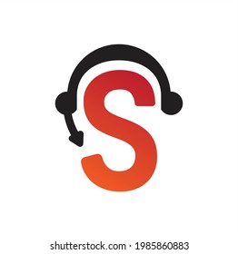 s icon logo call center vector design