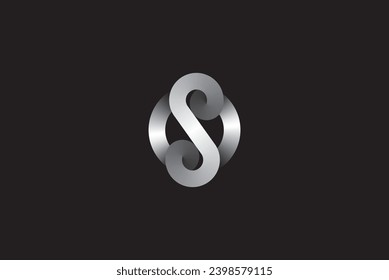 S infinity technology logo design vector template