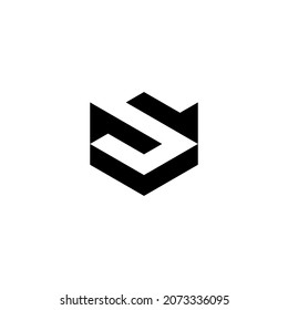 s initial 3d logo design vector template