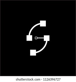 S initial anchor pen tool design logo template