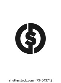 S initial circle company logo black