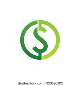 S initial circle company or SO OS logo green