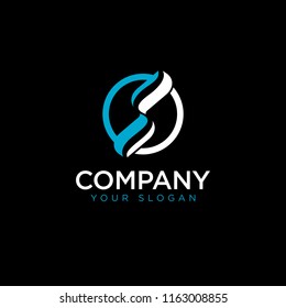 S initial circle logo template vector