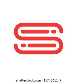 S I Initial circle logo template vector, Logo Letter S With I, SI Logo. Letter Design Vector with Red Colors ,