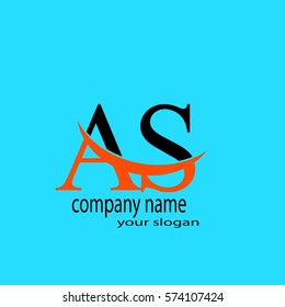 A S initial company orange black swoosh logo