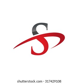 S initial company red swoosh logo