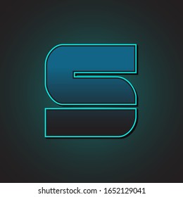 S Initial Futuristic Modern Cyan Light Modern Graphic Design EPS10