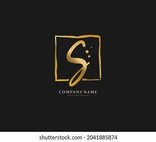 S Initial handwriting or handwritten logo for identity. Logo with signature and hand drawn style.