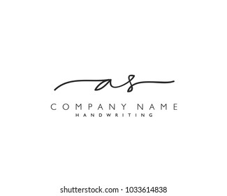 A S Initial handwriting logo