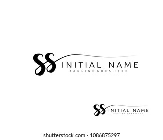 S S Initial handwriting logo vector. Hand lettering for designs.