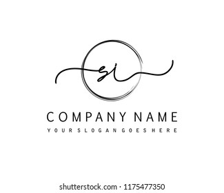 S I Initial handwriting logo vector