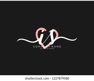 I S Initial handwriting logo vector