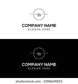 s s Initial handwriting signature logo, initial signature, elegant logo design vector template.Handwritten alphabet in the logo template. Letters and Alphabet for your design. circle template vector.