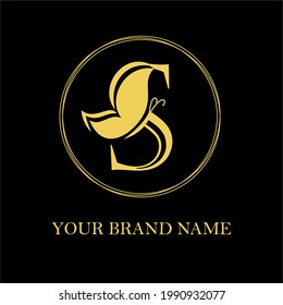 S Initial Letter Feminine Modern Simple Luxury and elegant Logo with Butterfly for Fashion, Beauty Cosmetic, Salon, Skin Care and Spa Logotype
