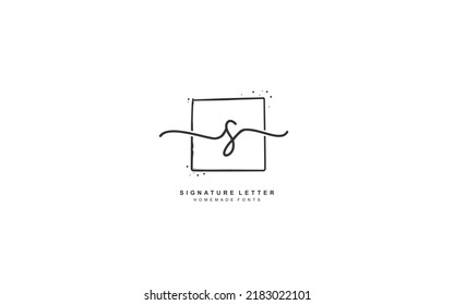 S Initial letter handwriting and  signature logo. A concept with template element.