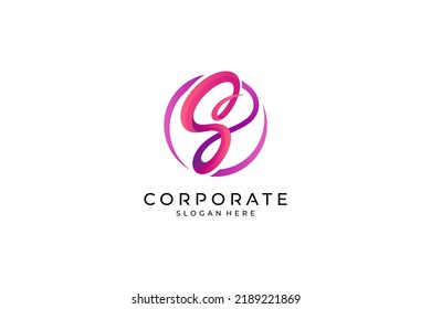 S initial letter logo design template