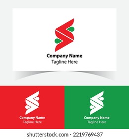 Plantilla de diseño del logotipo de la carta inicial. Logotipo del Monograma S.