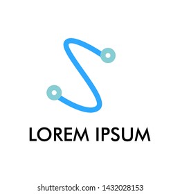 S initial letter logo icon for business or technology company sign