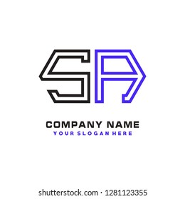 S A initial letter, modern logo design template vector 