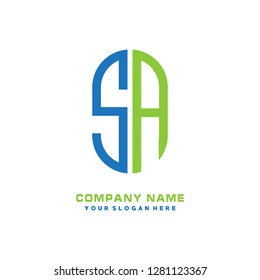S A initial letter, modern logo design template vector 