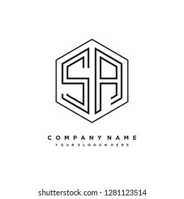 S A initial letter, modern logo design template vector 