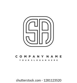S A initial letter, modern logo design template vector 