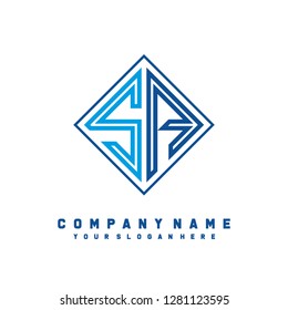 S A initial letter, modern logo design template vector 