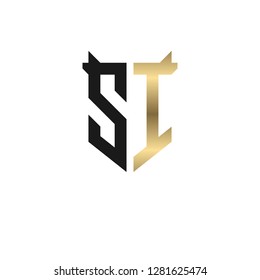 S I initial letter, modern logo design template vector 