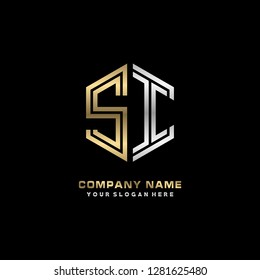S I initial letter, modern logo design template vector 