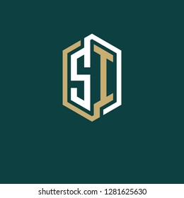 S I initial letter, modern logo design template vector 