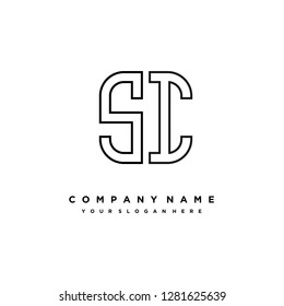 S I initial letter, modern logo design template vector 