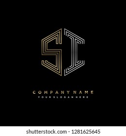 S I initial letter, modern logo design template vector 
