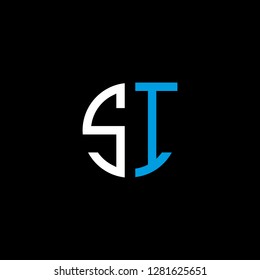 S I initial letter, modern logo design template vector 