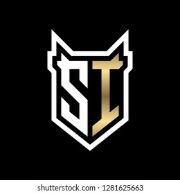S I initial letter, modern logo design template vector 