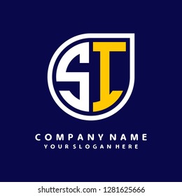 S I initial letter, modern logo design template vector 