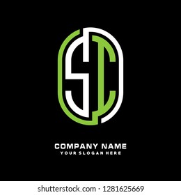 S I initial letter, modern logo design template vector 