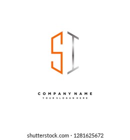 S I initial letter, modern logo design template vector 
