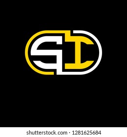S I initial letter, modern logo design template vector 