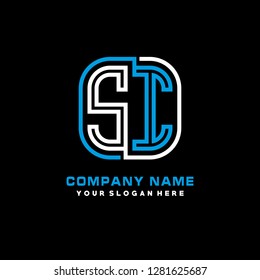 S I initial letter, modern logo design template vector 
