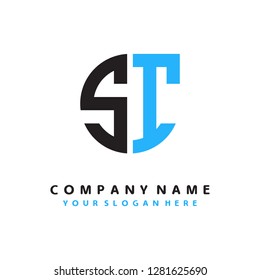 S I initial letter, modern logo design template vector 