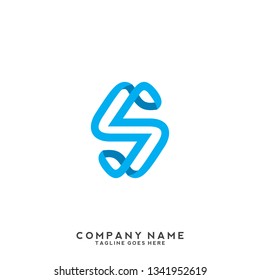 S initial letter, modern logo design template