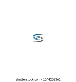 S Initial Letter with Oval Shape Logo Vector