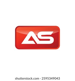 A S Initial Letter Rectangle Shape Logo Template